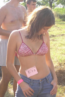 Woman watching a gay man